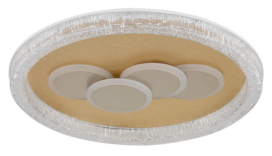 Globo LED Deckenleuchte Loraine 40W warmweiss Weiß matt klar Kristall Effekt Metall Ø49,5cm