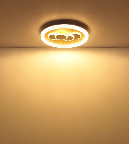Globo LED Deckenleuchte Loraine 40W warmweiss Weiß matt klar Kristall Effekt Metall Ø49,5cm
