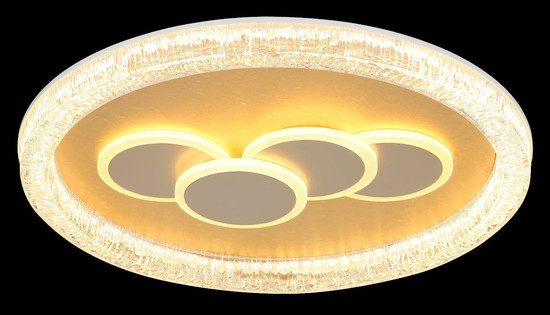 Globo LED Deckenleuchte Loraine 40W warmweiss Weiß matt klar Kristall Effekt Metall Ø49,5cm