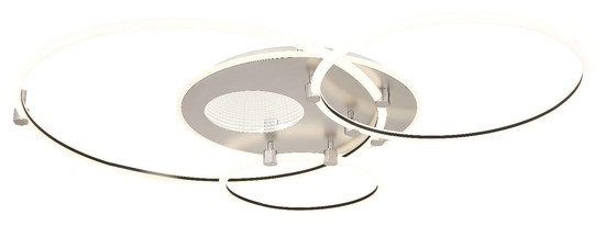 Globo LED Deckenleuchte Deon 80W CCT warm-/neutral-/tageslichtweiss Weiß matt Metall Grau gebürstet 108x95cm