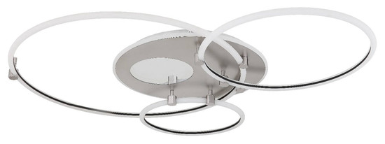 Globo LED Deckenleuchte Deon 80W CCT warm-/neutral-/tageslichtweiss Weiß matt Metall Grau gebürstet 108x95cm