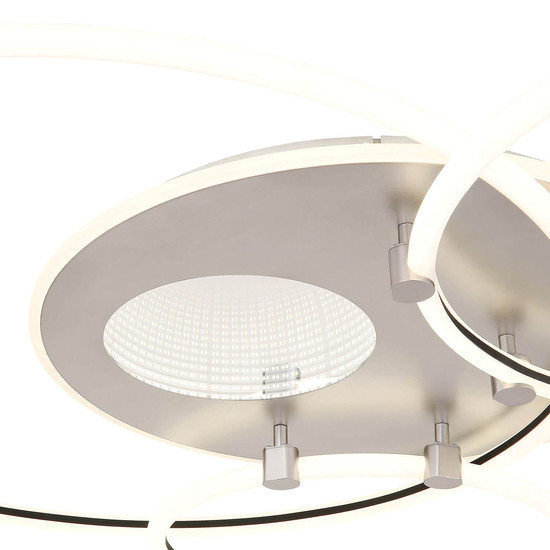 Globo LED Deckenleuchte Deon 80W CCT warm-/neutral-/tageslichtweiss Weiß matt Metall Grau gebürstet 108x95cm