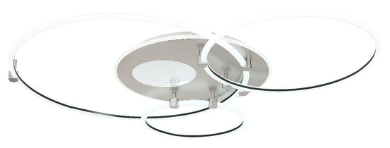 Globo LED Deckenleuchte Deon 80W CCT warm-/neutral-/tageslichtweiss Weiß matt Metall Grau gebürstet 108x95cm