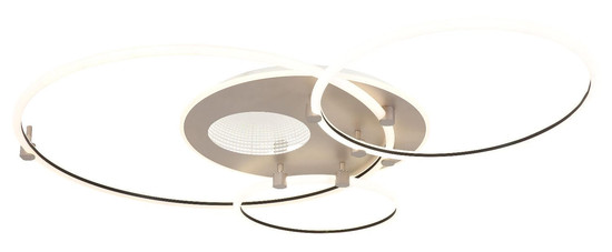 Globo LED Deckenleuchte Deon 80W CCT warm-/neutral-/tageslichtweiss Weiß matt Metall Champagner 108x95cm