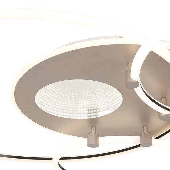 Globo LED Deckenleuchte Deon 80W CCT warm-/neutral-/tageslichtweiss Weiß matt Metall Champagner 108x95cm