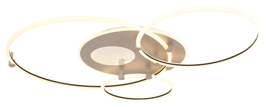 Globo LED Deckenleuchte Deon 80W CCT warm-/neutral-/tageslichtweiss Weiß matt Metall Champagner 108x95cm