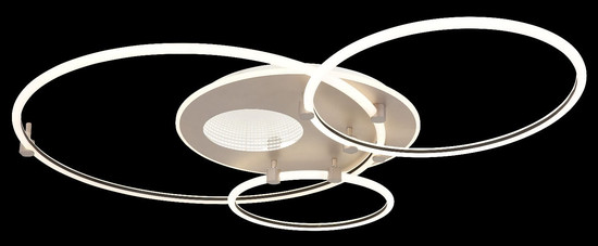 Globo LED Deckenleuchte Deon 80W CCT warm-/neutral-/tageslichtweiss Weiß matt Metall Champagner 108x95cm