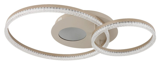 Globo LED Deckenleuchte Sanford 30W warmweiss Sandfarben matt cappuccinofarben matt Metall 70x50cm