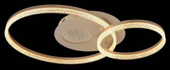 Globo LED Deckenleuchte Sanford 30W warmweiss Sandfarben matt cappuccinofarben matt Metall 70x50cm