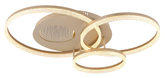 Globo LED Deckenleuchte Sanford 40W warmweiss Sandfarben matt cappuccinofarben matt Metall 78x60cm