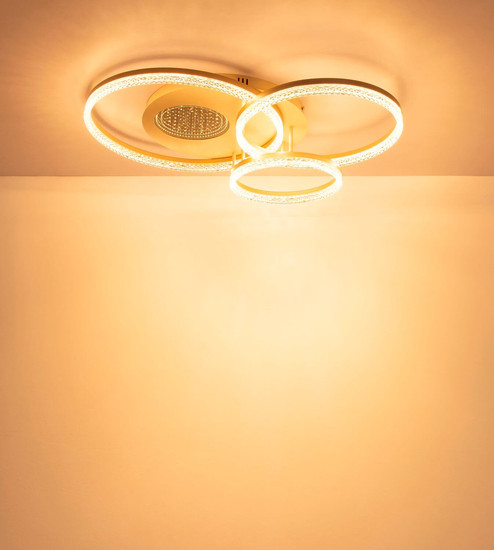 Globo LED Deckenleuchte Sanford 40W warmweiss Sandfarben matt cappuccinofarben matt Metall 78x60cm