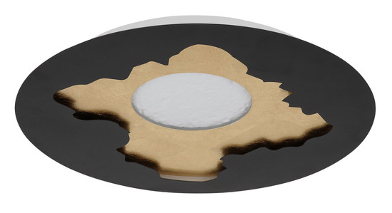 Globo Obscura LED Deckenleuchte 40W Neutralweiß Schwarz Matt, Metall Memoryfunktion Ø45cm 48485