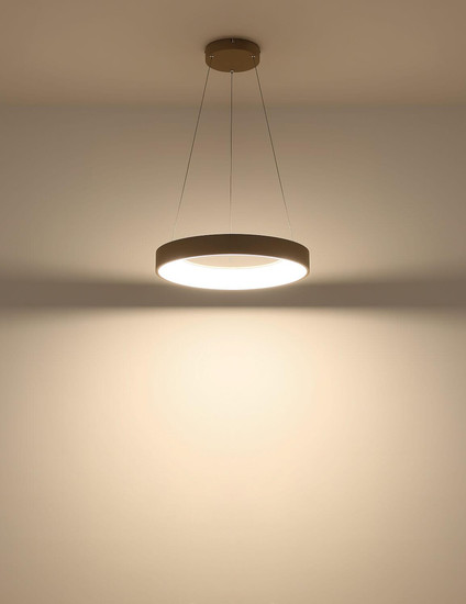 Globo LED Pendelleuchte Gallegos 48W dimmbar Fernbedienung CCT warm-/tageslichtweiss Sandfarben matt Metall Aluminium Ø50cm