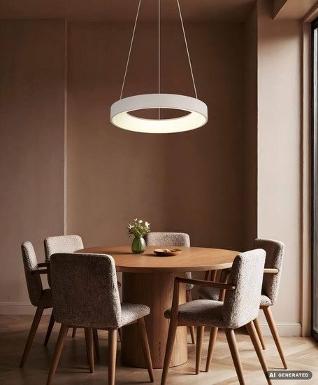Globo LED Pendelleuchte Gallegos 48W dimmbar Fernbedienung CCT warm-/tageslichtweiss Sandfarben matt Metall Aluminium Ø50cm