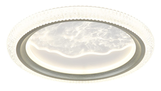 Globo LED Deckenleuchte Odessa 28W CCT warm-/neutral-/tageslichtweiss Grau matt klar Metall Acrylkristalle Ø39,5cm