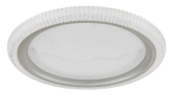 Globo LED Deckenleuchte Odessa 28W CCT warm-/neutral-/tageslichtweiss Grau matt klar Metall Acrylkristalle Ø39,5cm
