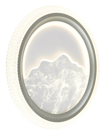 Globo LED Deckenleuchte Odessa 28W CCT warm-/neutral-/tageslichtweiss Grau matt klar Metall Acrylkristalle Ø39,5cm