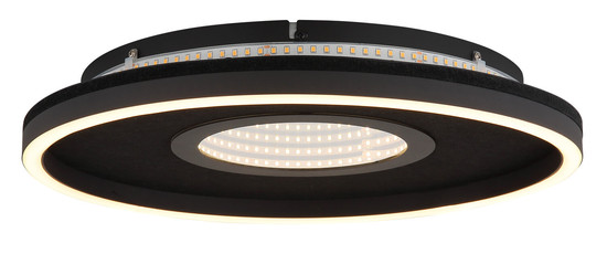 Globo Emory LED Deckenleuchte 40W Warmweiß Schwarz Matt, Metall Memoryfunktion Ø39,7cm 48561-40