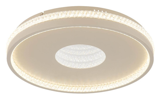 Globo LED Deckenleuchte Shirley 30W dimmbar Fernbedienung CCT warm-/tageslichtweiss Sandfarben matt klar Metall Kunststoffkristalle Ø41cm