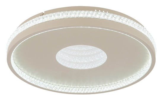 Globo LED Deckenleuchte Shirley 30W dimmbar Fernbedienung CCT warm-/tageslichtweiss Sandfarben matt klar Metall Kunststoffkristalle Ø41cm