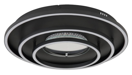 Globo LED Deckenleuchte Lawanda 40W CCT warm-/neutral-/tageslichtweiss Schwarz matt Metall Aluminium Ø51cm