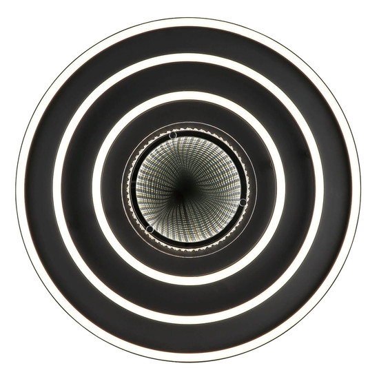 Globo LED Deckenleuchte Lawanda 40W CCT warm-/neutral-/tageslichtweiss Schwarz matt Metall Aluminium Ø51cm