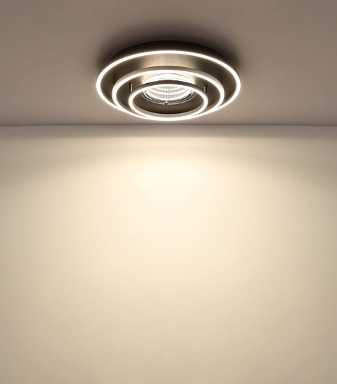Globo LED Deckenleuchte Lawanda 40W CCT warm-/neutral-/tageslichtweiss Schwarz matt Metall Aluminium Ø51cm