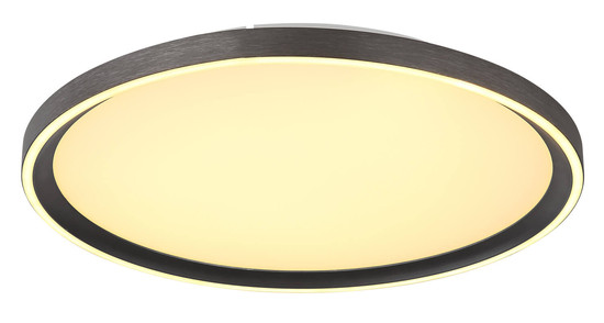 Globo Dublin LED Deckenleuchte 38W CCT Grau, Aluminium Gebürstet Fernbedienung Nachtlicht Memoryfunktion Ø40cm 48802-38