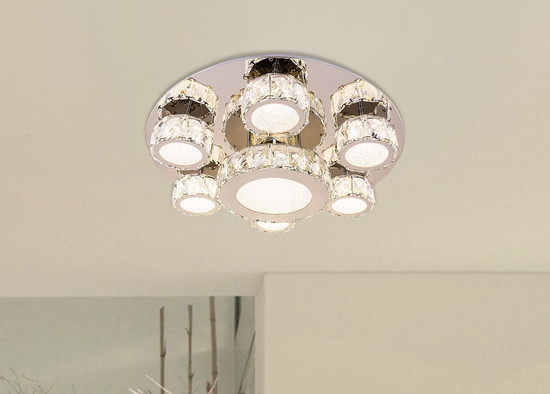 Globo Amur LED Deckenleuchte 60W Neutralweiß Verchromt, Metall 15cm 49350-60