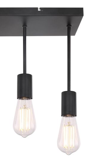 Globo Martha Deckenleuchte 4-fach Schwarz, Metall 34cm 54008-4D