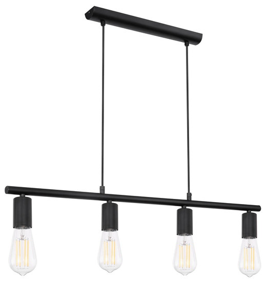 Globo Martha E27 Hängeleuchte 4-fach 60W Schwarz, Metall 120cm 54008-4H