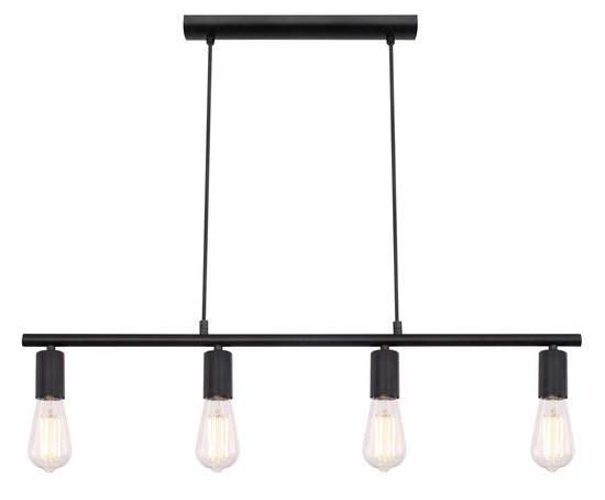 Globo Martha E27 Hängeleuchte 4-fach 60W Schwarz, Metall 120cm 54008-4H