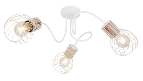 Globo Luise E27 Deckenleuchte 3-fach 40W Weiß, Metall Ø12cm 54012-3