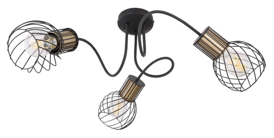 Globo Deckenleuchte Argusto 3-flammig E27 Schwarz matt Metall Ø60cm
