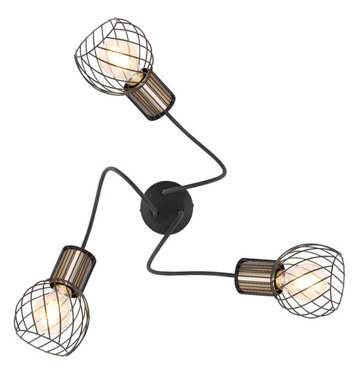 Globo Deckenleuchte Argusto 3-flammig E27 Schwarz matt Metall Ø60cm