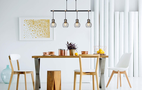 Globo Argusto E27 Hängeleuchte 4-fach 40W Schwarz Matt, Metall Ø12cm 54013-4H