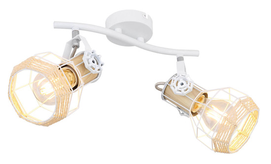 Globo Bana E27 Strahler 2-fach 40W Weiß, Metall Ø12cm 54015-2