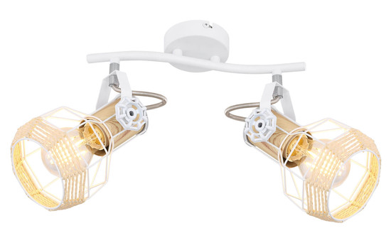 Globo Bana E27 Strahler 2-fach 40W Weiß, Metall Ø12cm 54015-2