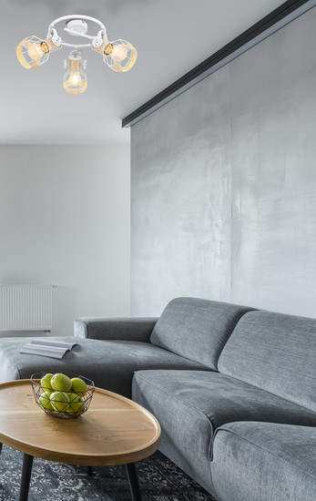 Globo Bana E27 Strahler 3-fach 40W Weiß, Metall Ø12cm 54015-3