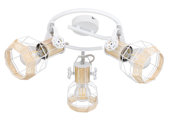 Globo Bana E27 Strahler 3-fach 40W Weiß, Metall Ø12cm 54015-3