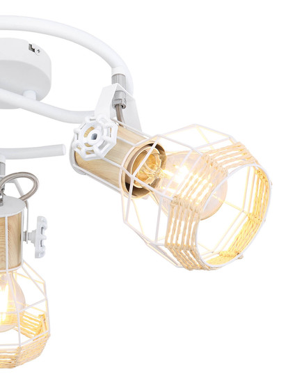 Globo Bana E27 Strahler 3-fach 40W Weiß, Metall Ø12cm 54015-3