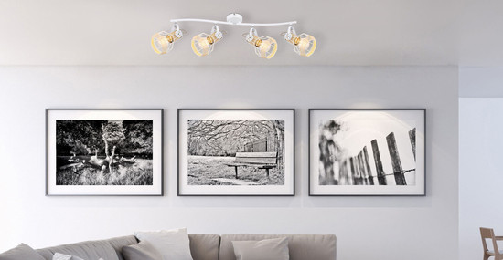 Globo Bana E27 Strahler 4-fach 40W Weiß, Metall Ø12cm 54015-4