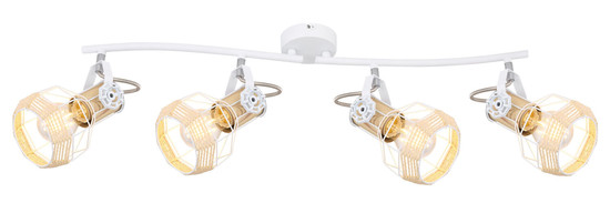 Globo Bana E27 Strahler 4-fach 40W Weiß, Metall Ø12cm 54015-4