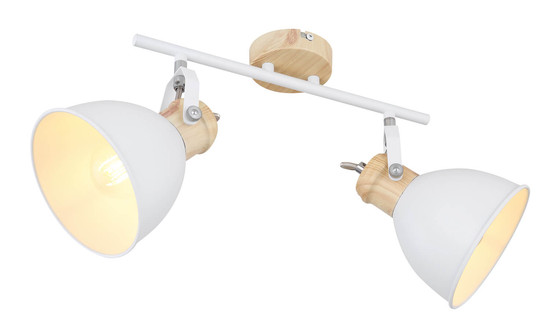 Globo Wiho E27 Strahler 2-fach 40W Weiß, Metall Ø15cm 54018-2