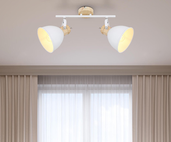 Globo Wiho E27 Strahler 2-fach 40W Weiß, Metall Ø15cm 54018-2