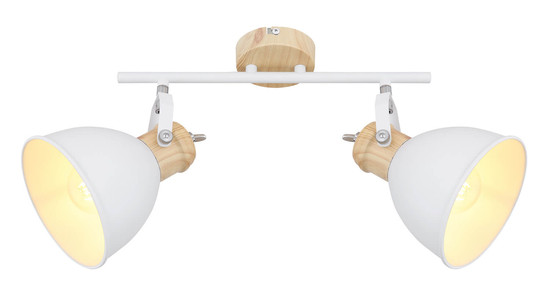 Globo Wiho E27 Strahler 2-fach 40W Weiß, Metall Ø15cm 54018-2