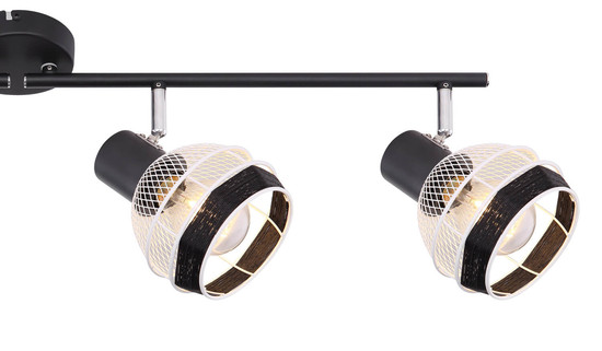 Globo Griddy E27 Strahler 4-fach 40W Schwarz Matt, Metall Ø12,2cm 54022-4