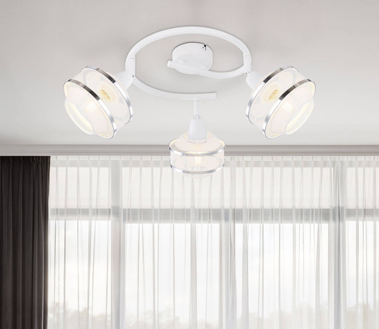 Globo Vigatto E14 Strahler 3-fach 40W Weiß, Metall Ø12cm 54026-3