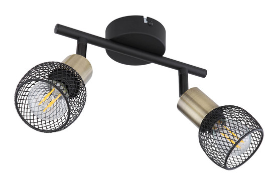 Globo Fiastra E14 Strahler 2-fach 40W Schwarz Matt, Metall 14cm 54028-2