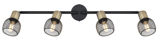 Globo Strahler Fiastra 4-flammig E14 Schwarz matt Metall 15x8cm